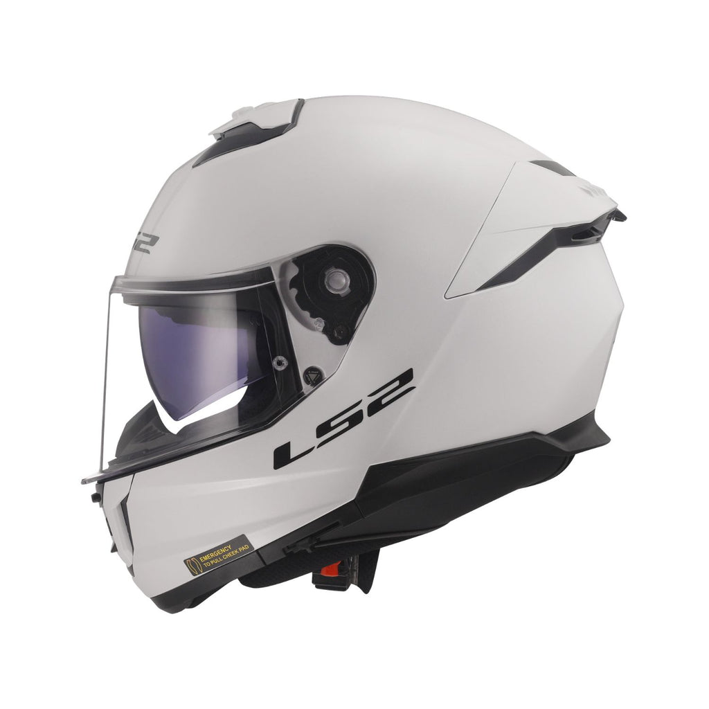 Gloss white FF320 Stream II helmet, dark visor and chin guard