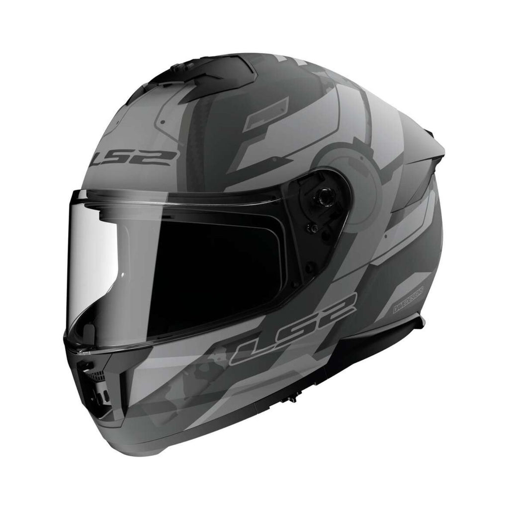 LS2 FF320 Stream II Shadow M grey full-face helmet with clear visor
