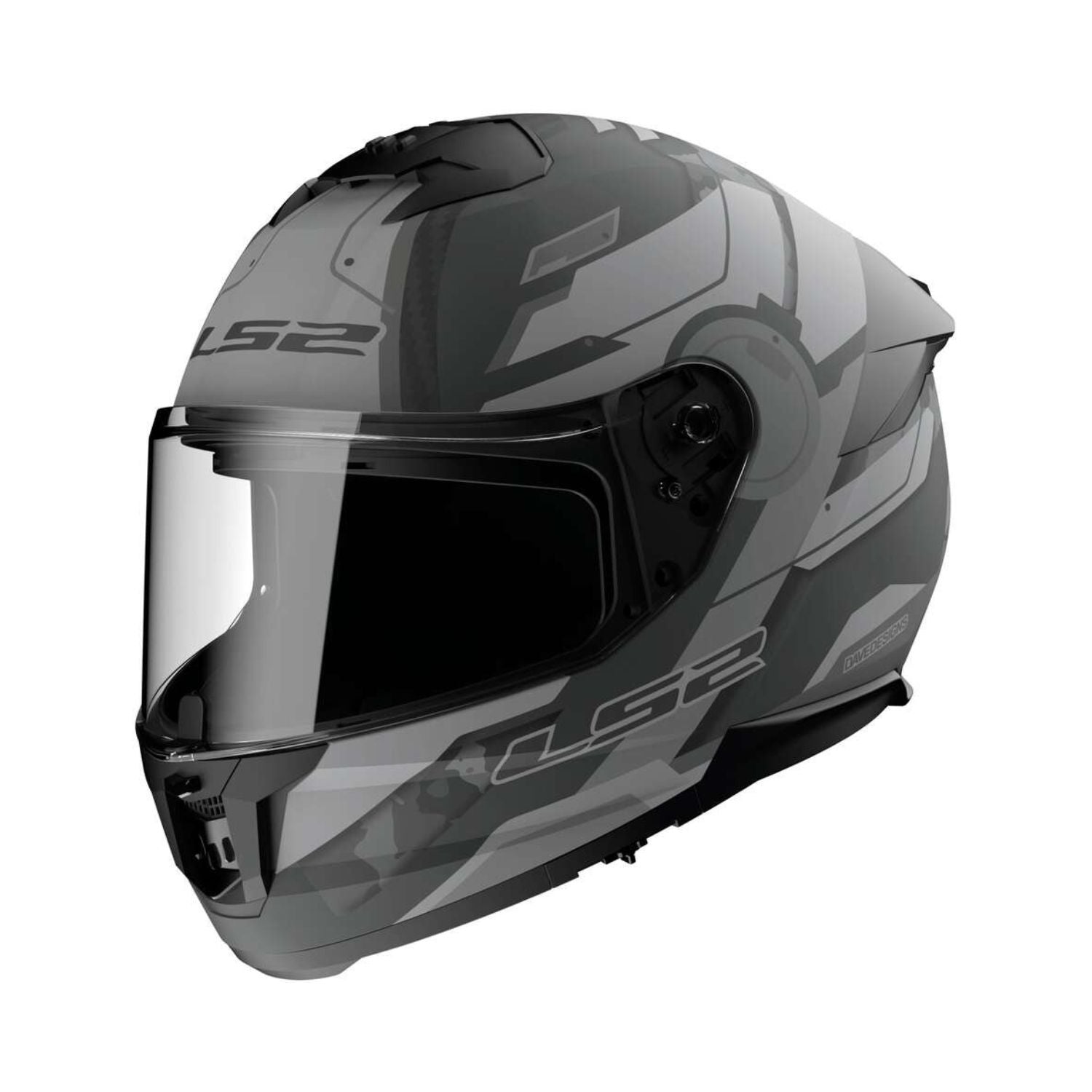 LS2 FF320 Stream II Shadow M grey full-face helmet with clear visor
