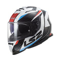 LS2 FF800 Storm II helmet in red, blue, white with clear visor
