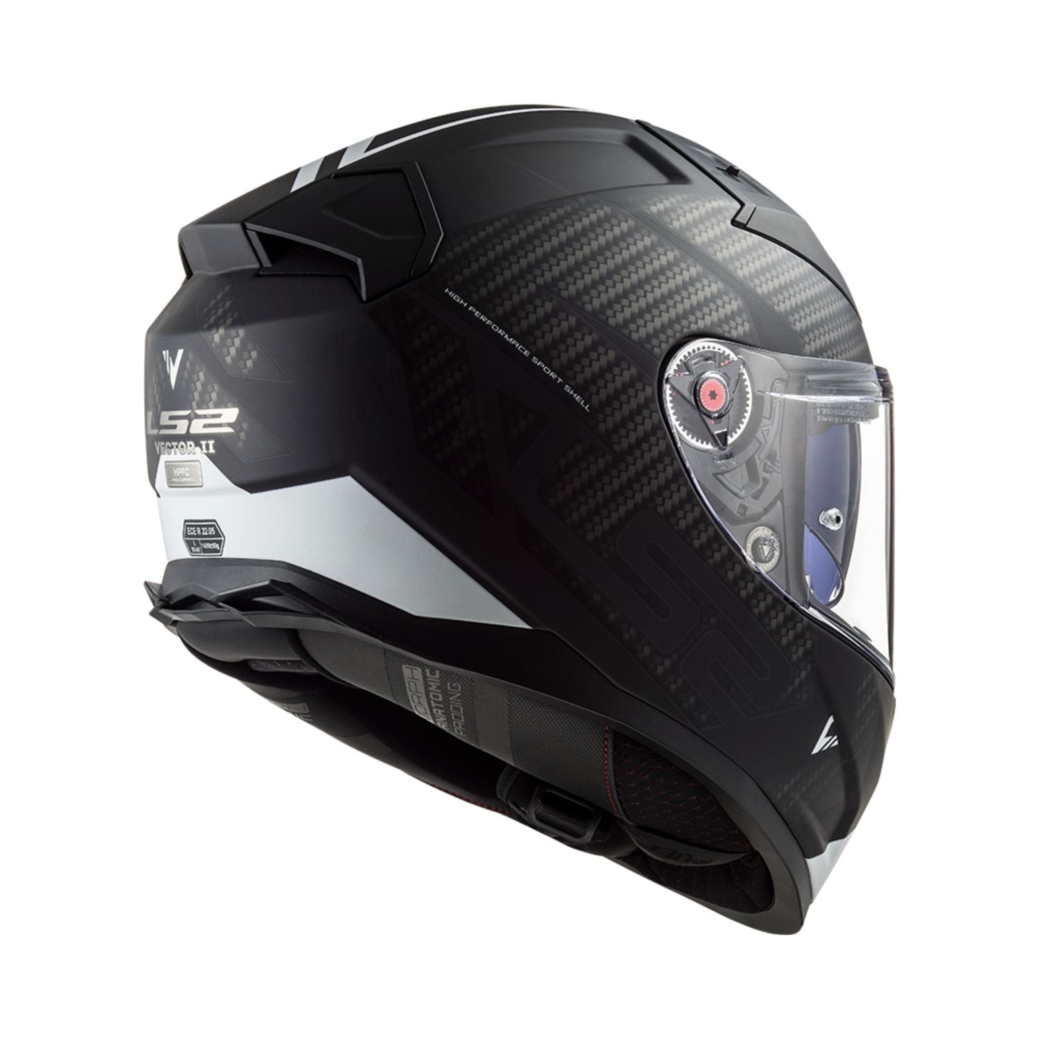Matte black/white Vector II Splitter helmet with carbon-look side panel