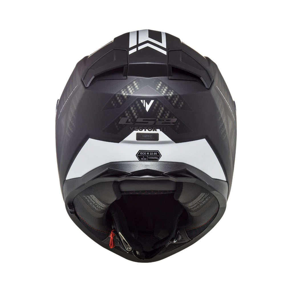 Open chin Vector II Splitter helmet with inner padding, matte black/white