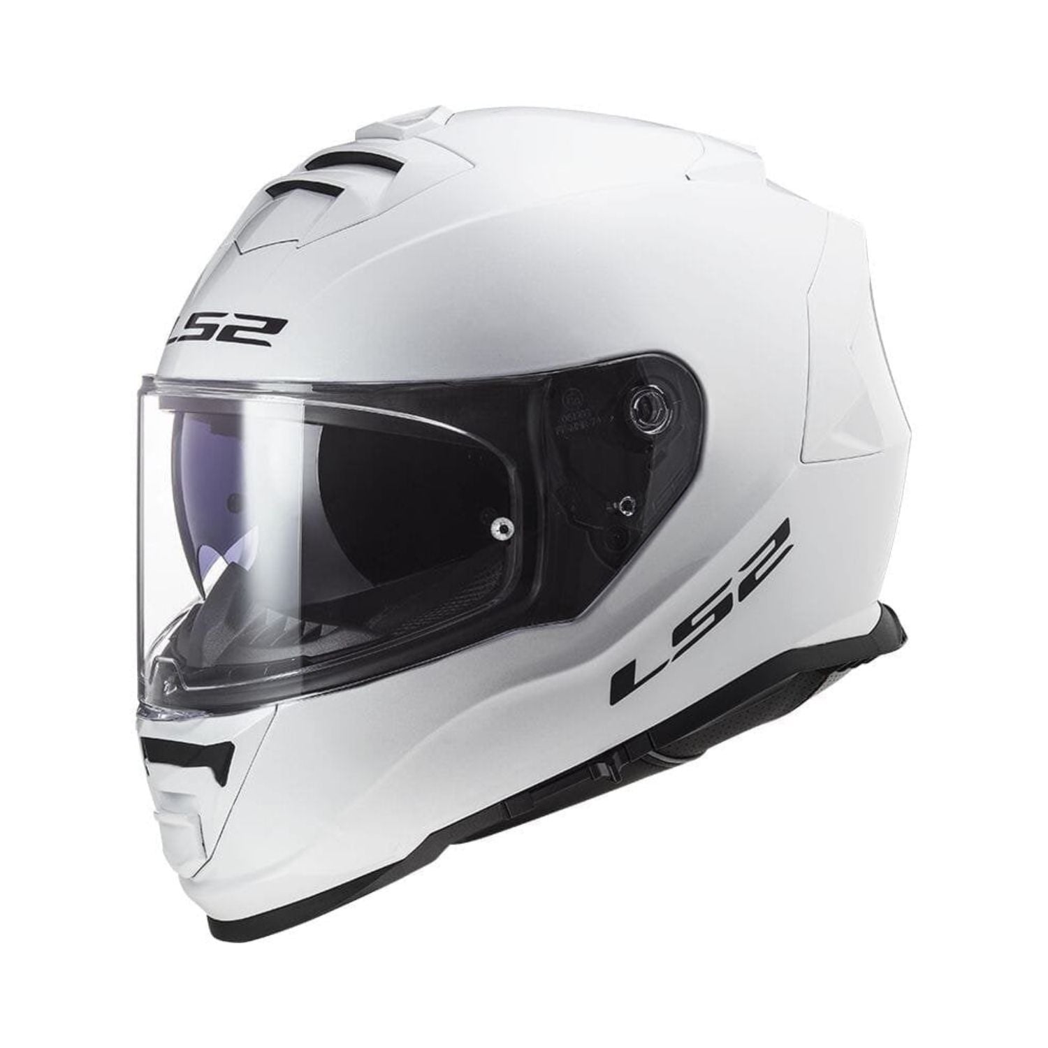 LS2 Ff800 Storm II full-face helmet in solid white with dark visor
