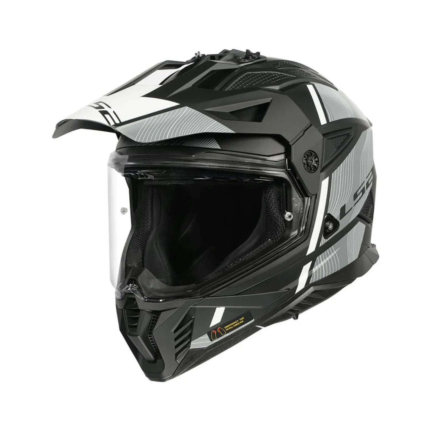 Motocross-Helm MX436 Pioneer II mit offenem Visier, mattschwarz/weiß