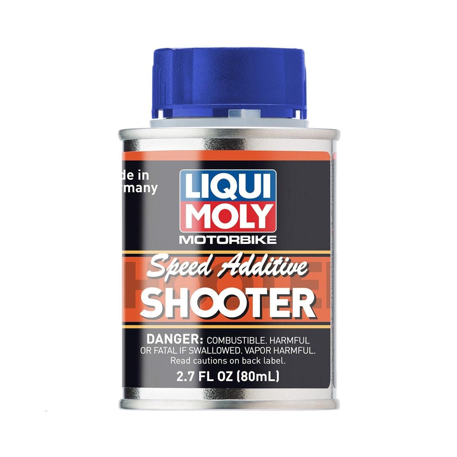 Liqui Moly 4T Speed Additive Shooter bottle with blue cap and Speed Additive label