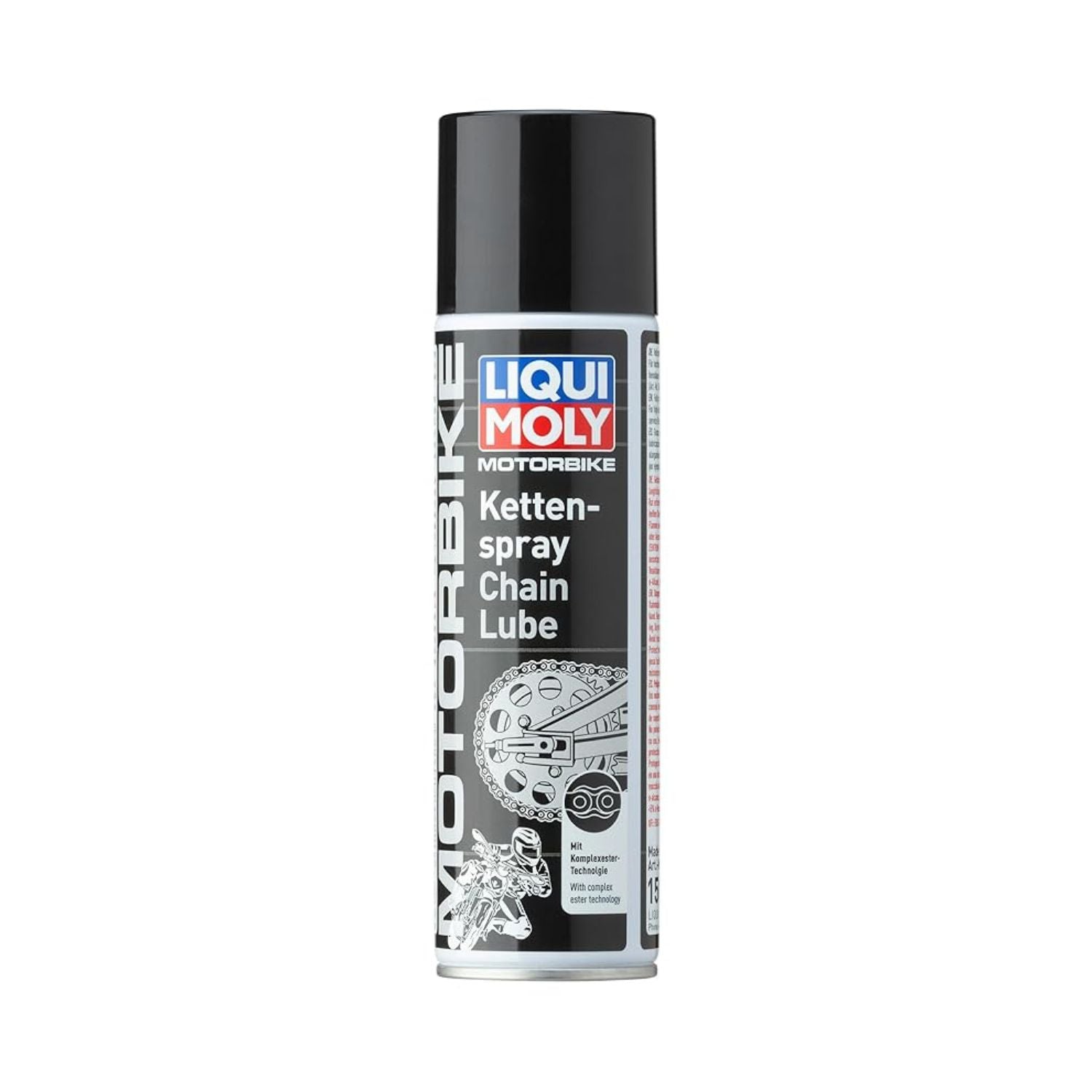 Liqui Moly Chain Spray lubricant spray bottle with black cap, label in blue and red