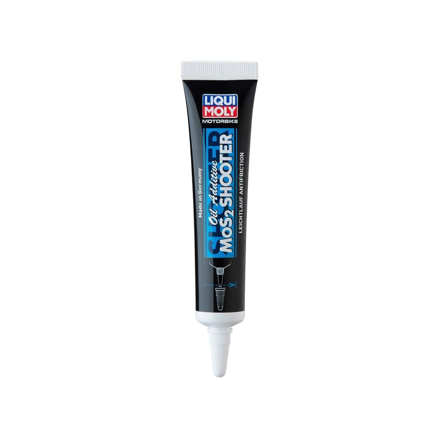 Liqui Moly MoS2 Shooter lubricant tube with nozzle, black and blue label