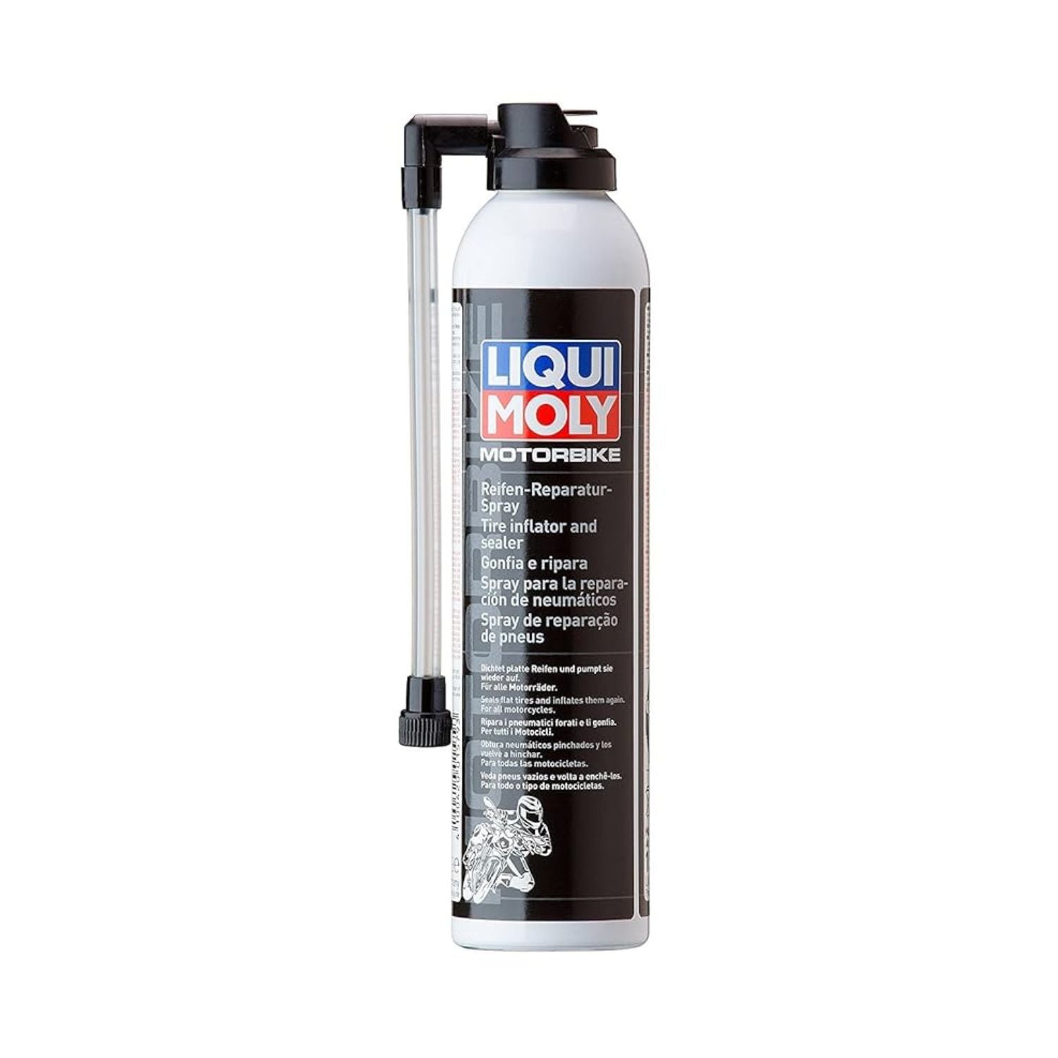 Tyre Inflator and Sealant spray bottle with nozzle, Liqui Moly Motorbike