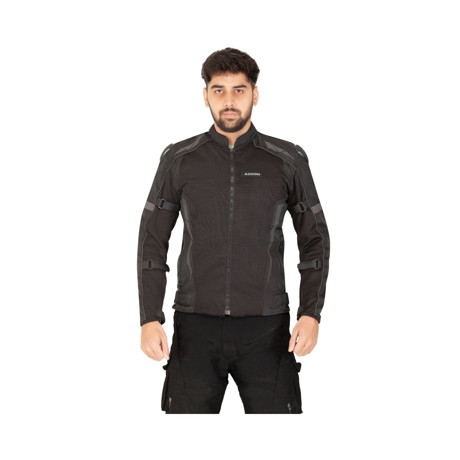 L2 Addon Pro Herrenjacke schwarz mit Frontreißverschluss