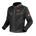 LS2 Garda air riding jacket, black with red accents and front zipper