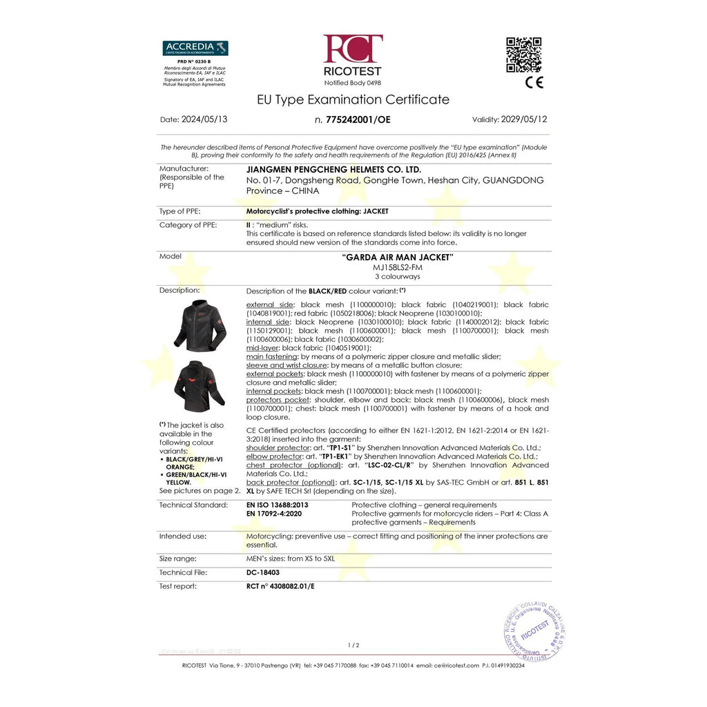 LS2 Garda Air Riding Jacket in black red, view 2