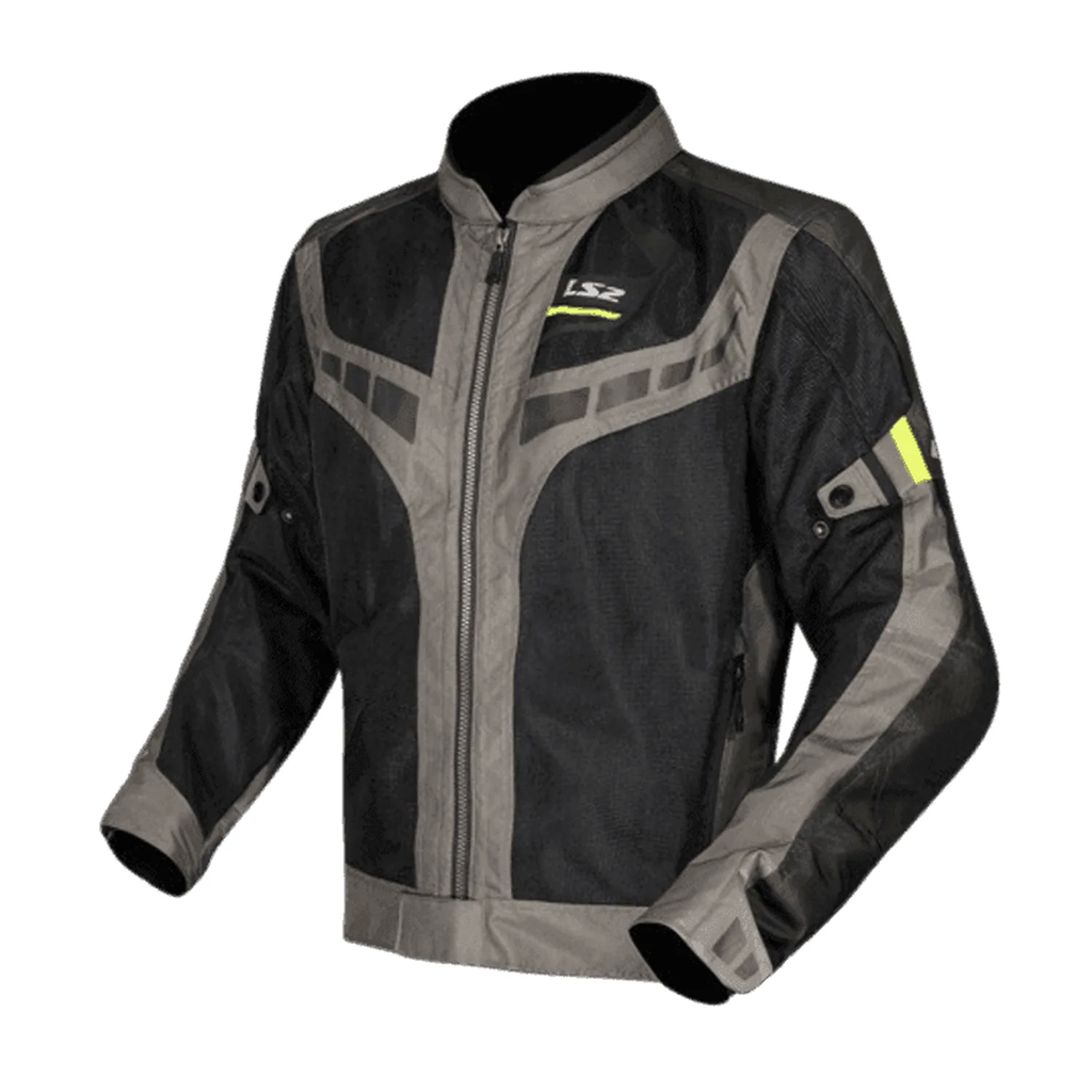 LS2 Garda Air Riding Jacket in green black hi-vi yellow, view 1