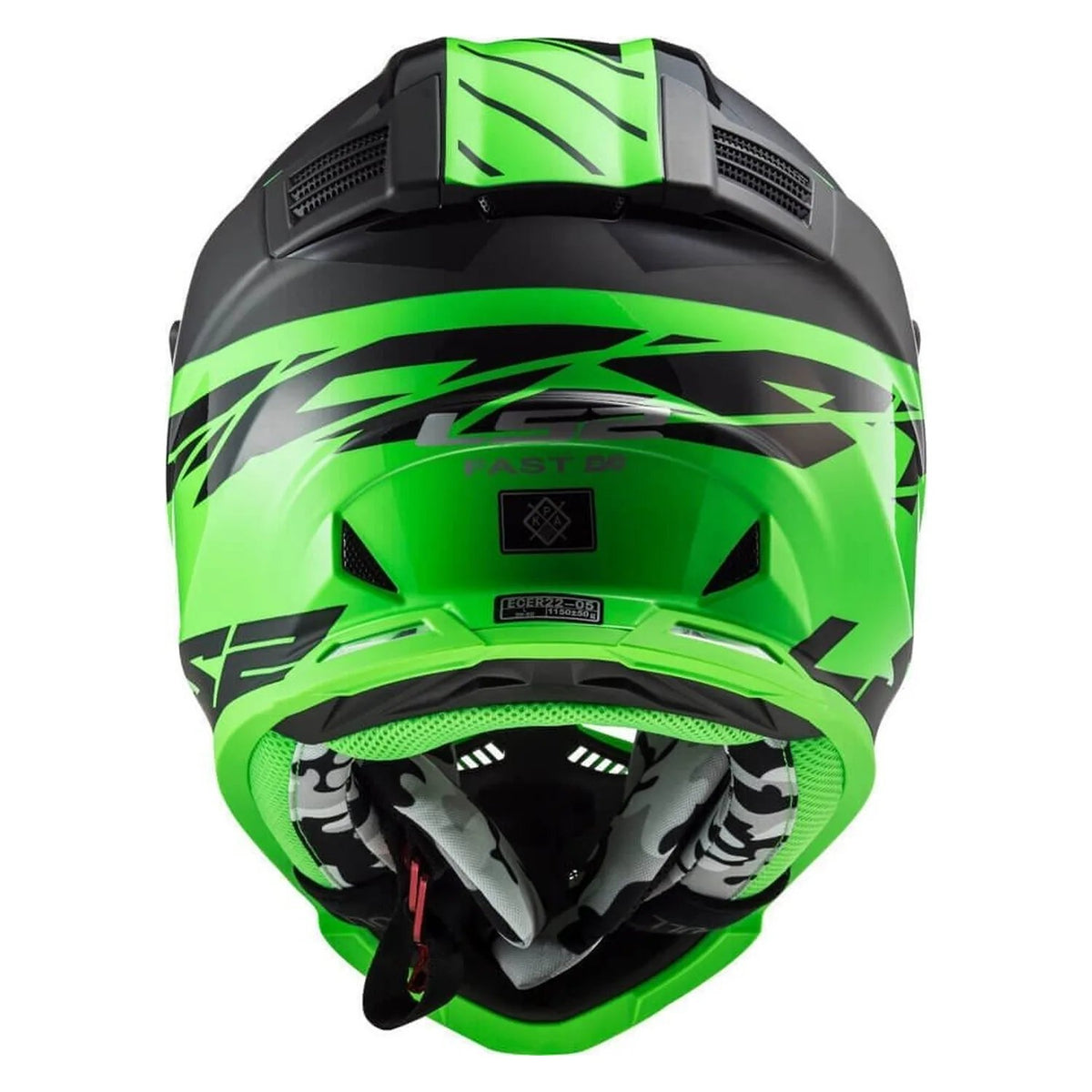 LS2 MX437 Fast Evo Roar Helmet (Matt Gloss Black Green), view 3