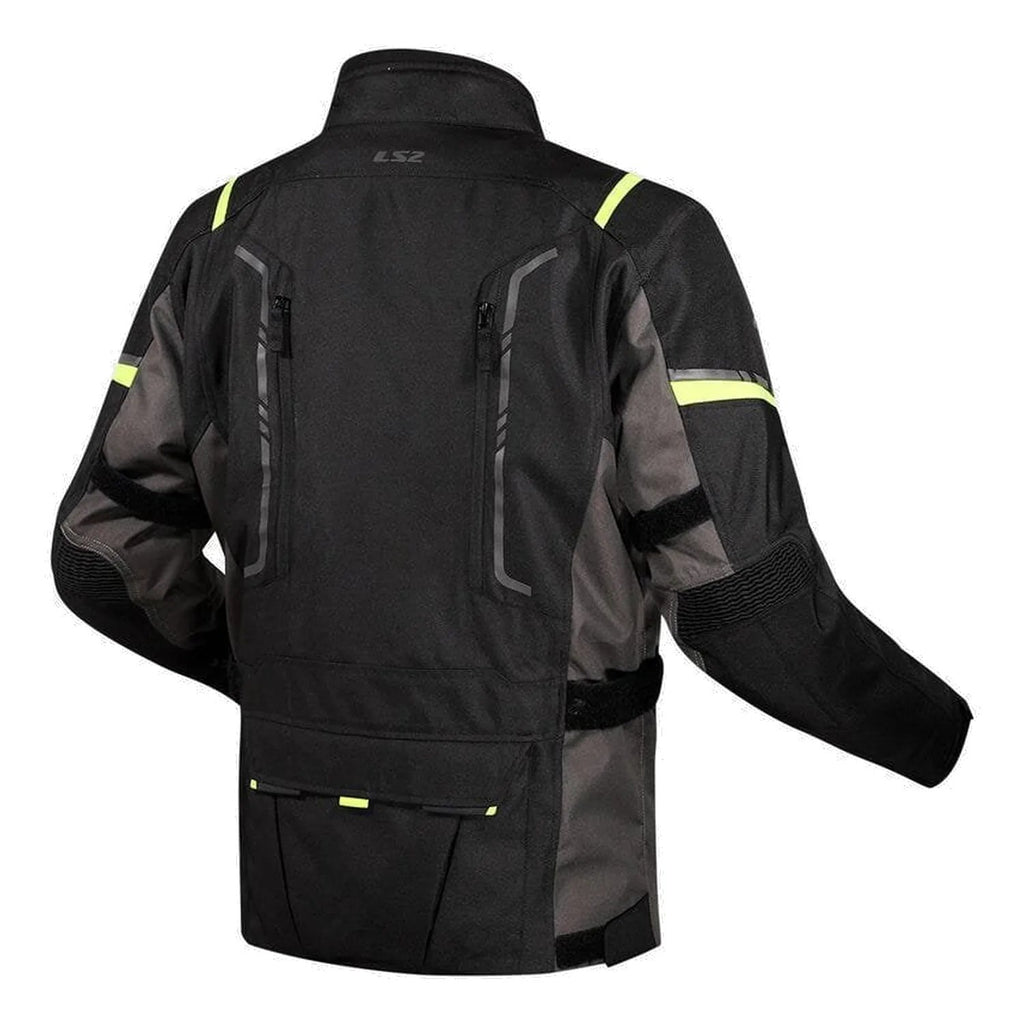 LS2 Narvik Riding Jacket in grey black hi-vi yellow, view 2