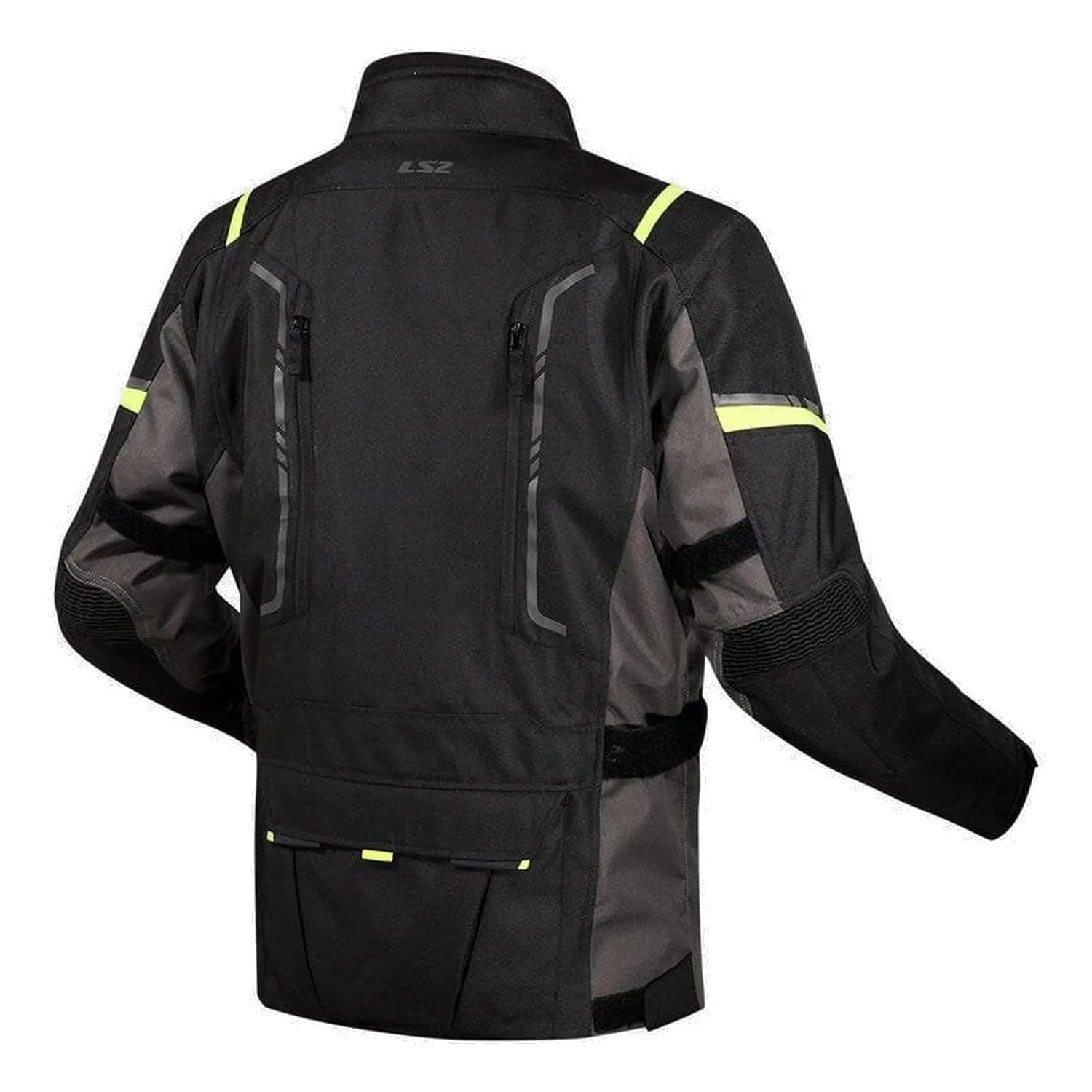 LS2 Narvik Riding Jacket in grey black hi-vi yellow, view 2
