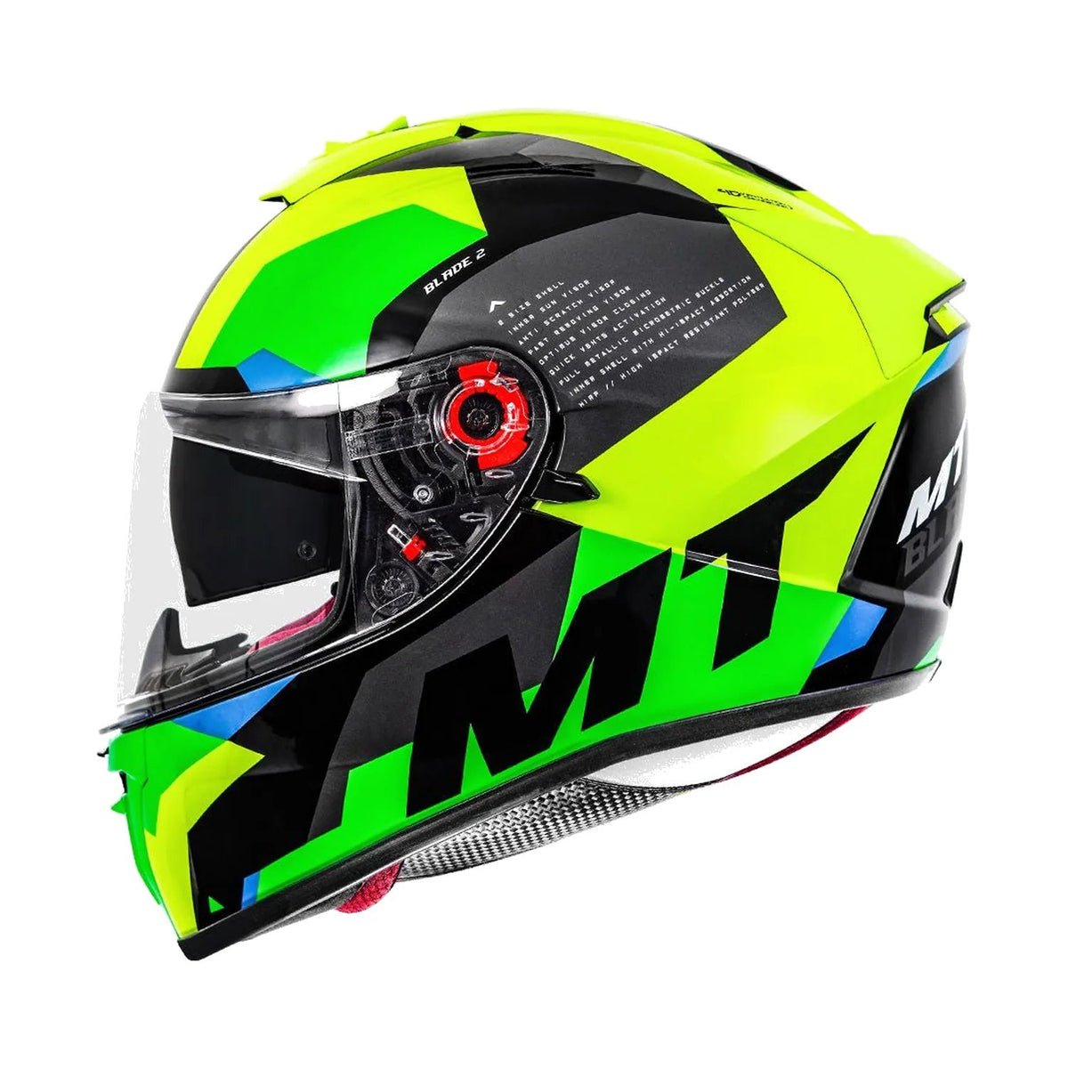 MT Blade 2 SV Fade Helmet in gloss fluo yellow, view 1