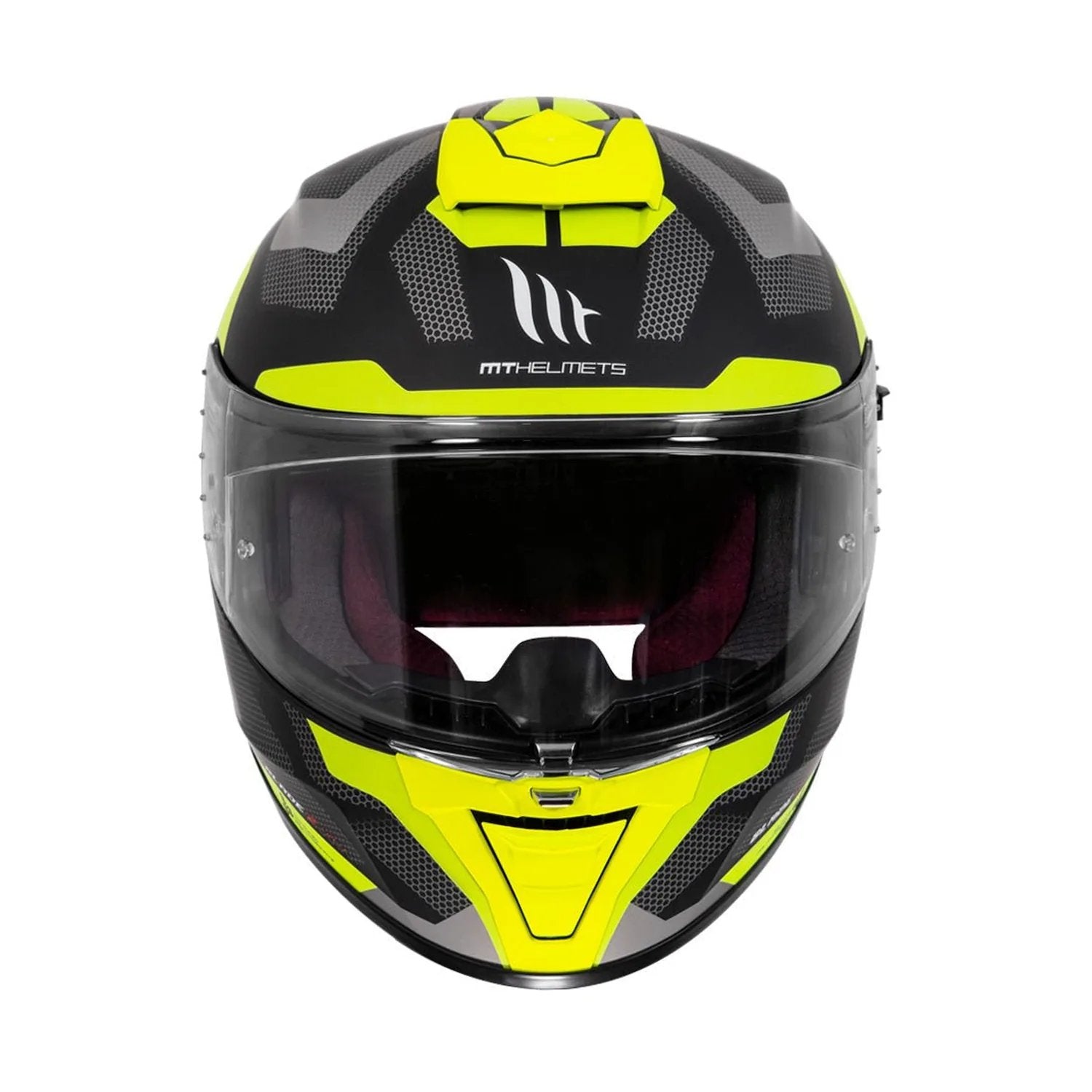 MT Helmets Blade 2SV Finishline in matt fluorescent yellow, view 3