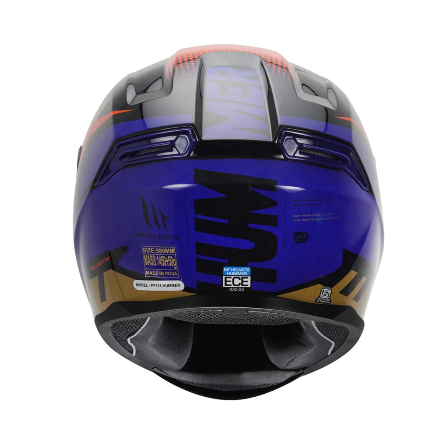 MT Hummer Brick Helmet (Gloss Blue)