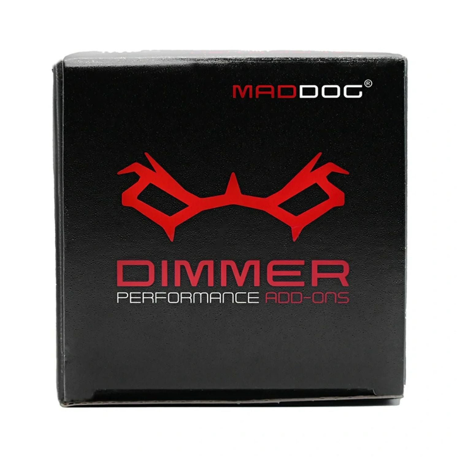 Dimmer performance add-ons control module box with red graphic branding