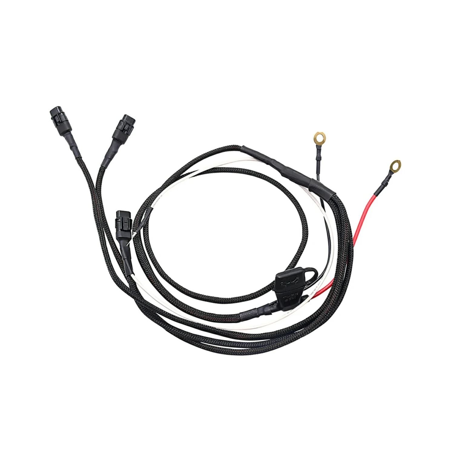 Wiring harness for dimmer switch with connectors and ring terminals