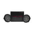 Lycan 80W fog lights pair with dual switch, black housings and LED lenses