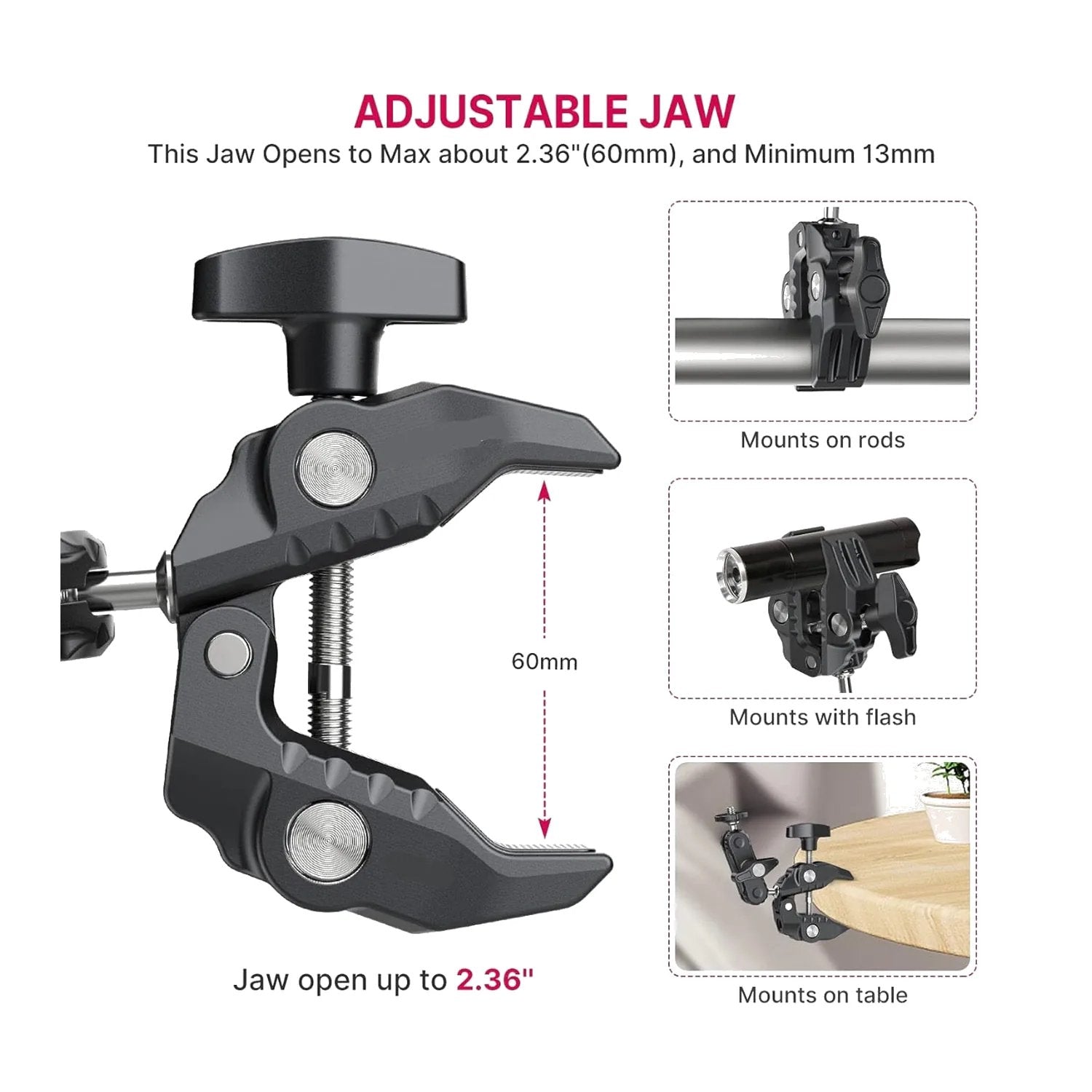 Motovibe Cam Grip Action Camera Mount, view 2