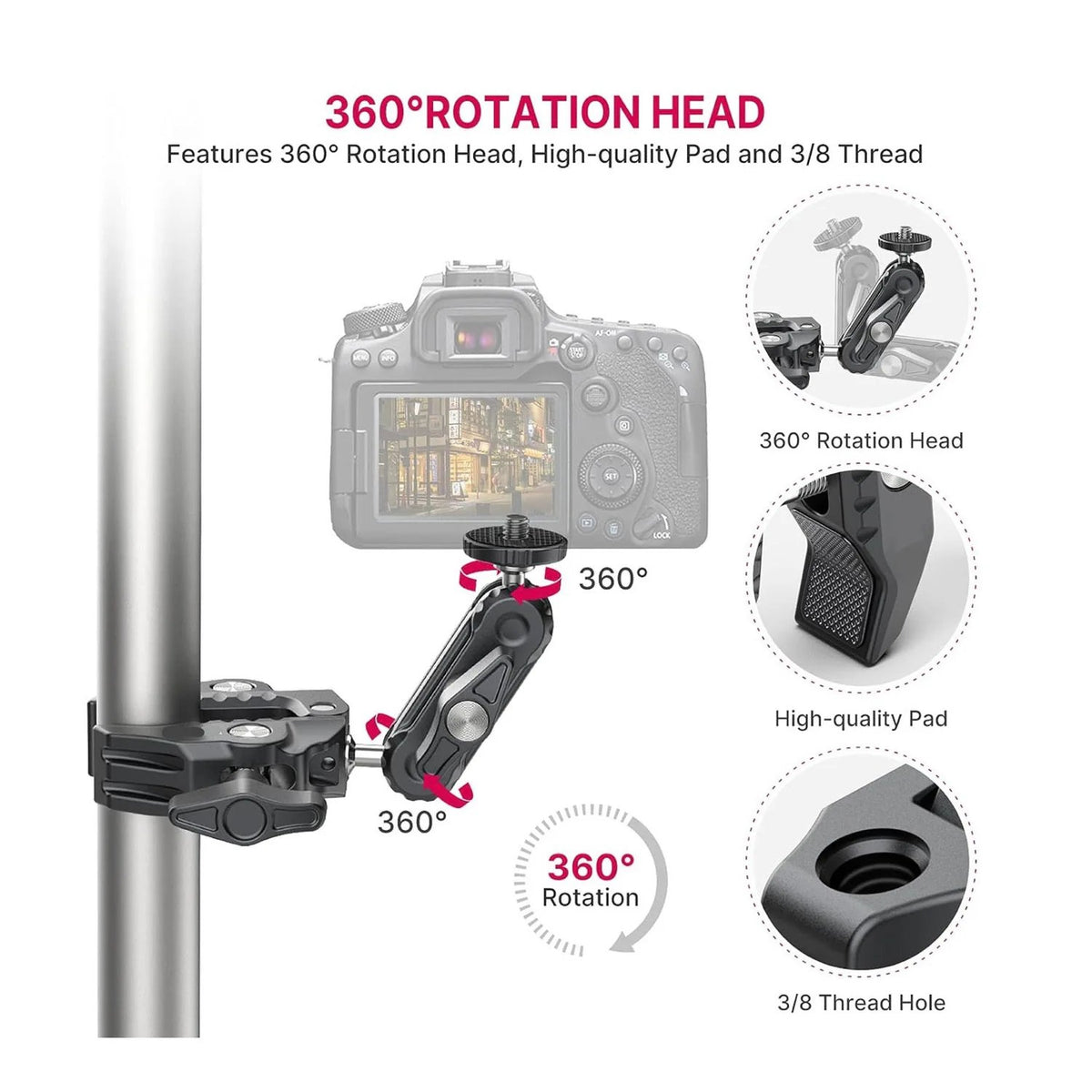 Motovibe Cam Grip Action Camera Mount, view 3