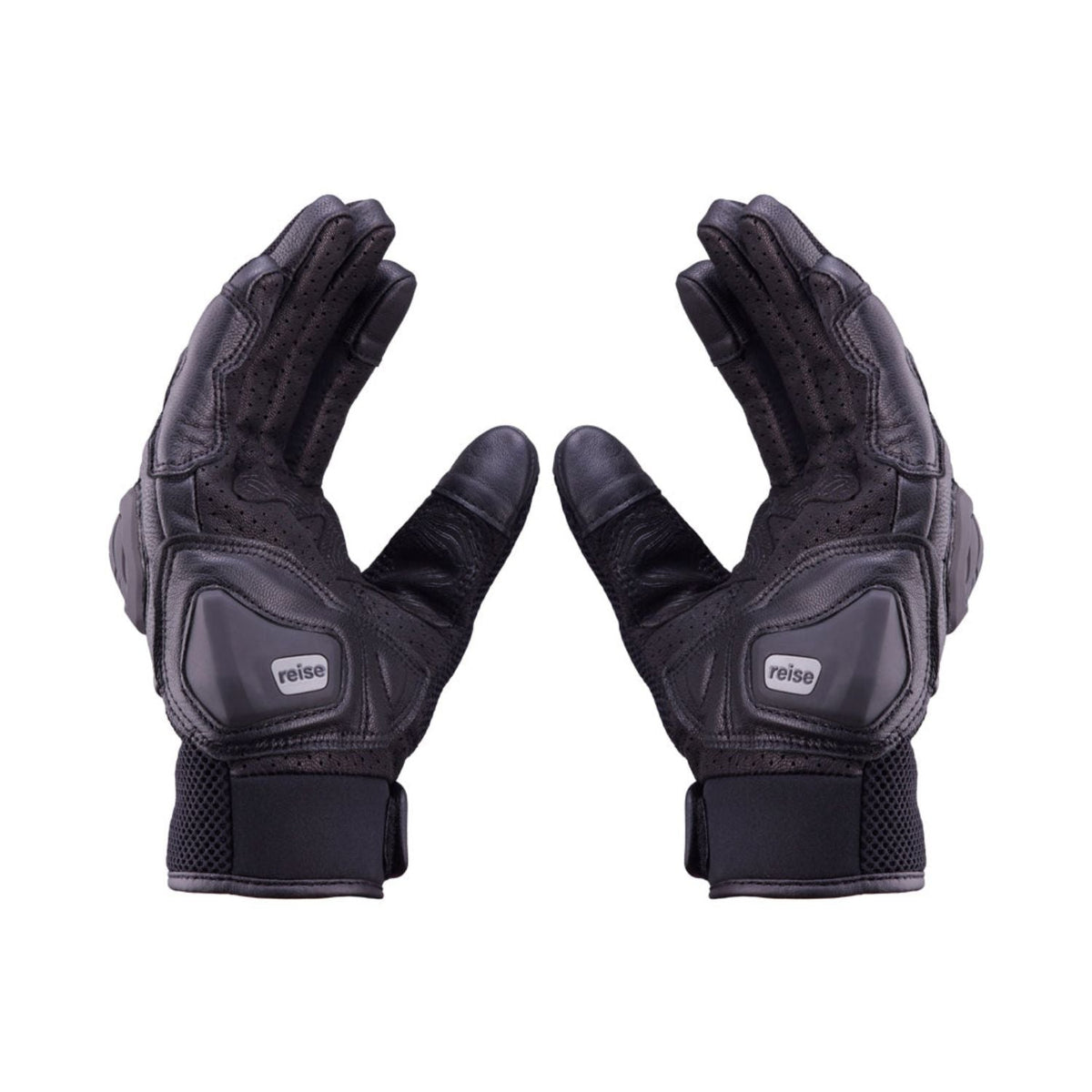 Reise Austra gloves in black with knuckle pads and adjustable wrist strap