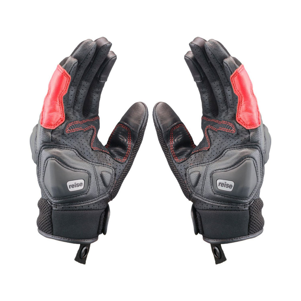Reise Austra red gloves with moulded palms and perforated finger tops