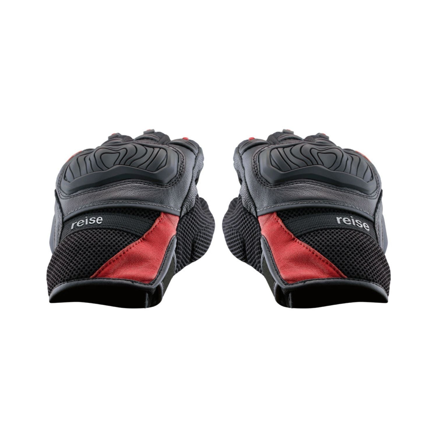 Reise Austra red side panel gloves with textured grip and knuckle protectors