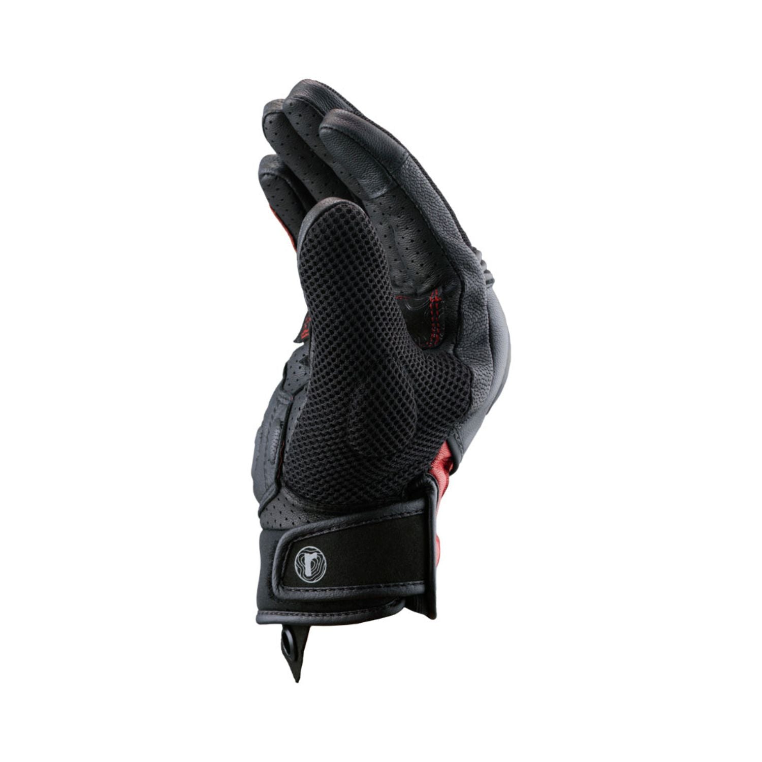 Reise Austra red gloves with perforated back, padded cuff and strap detail