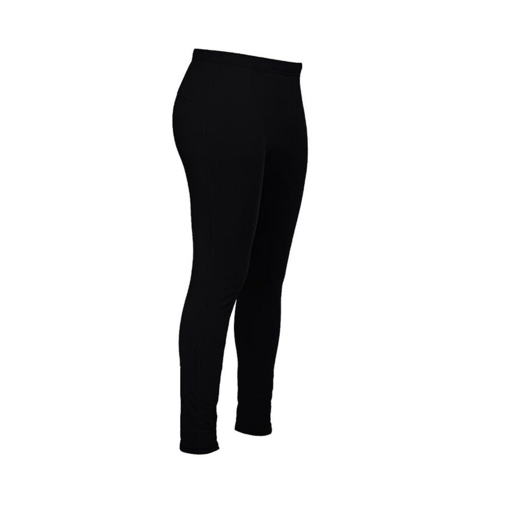 Black cropped leggings with straight legs and elastic waistband