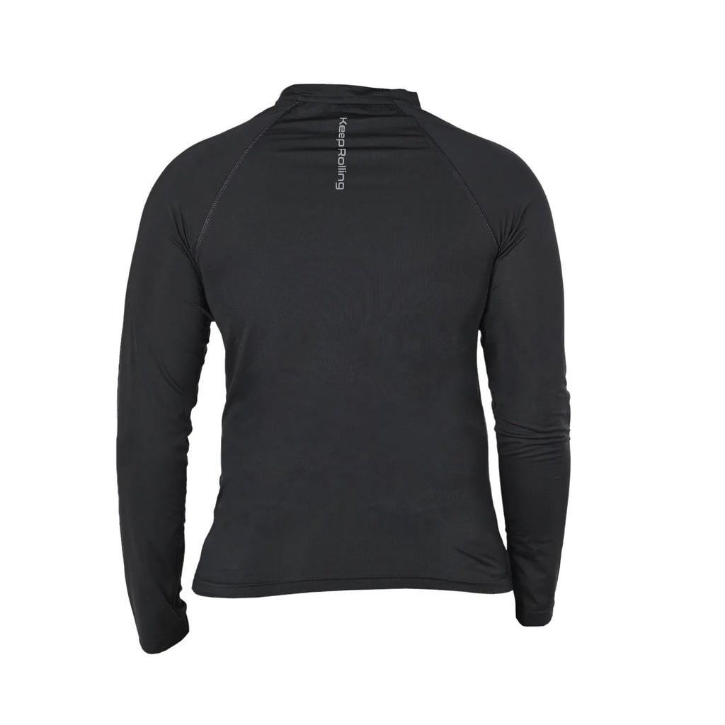 Reise Haut base layer top in graphite, back with reflective detail