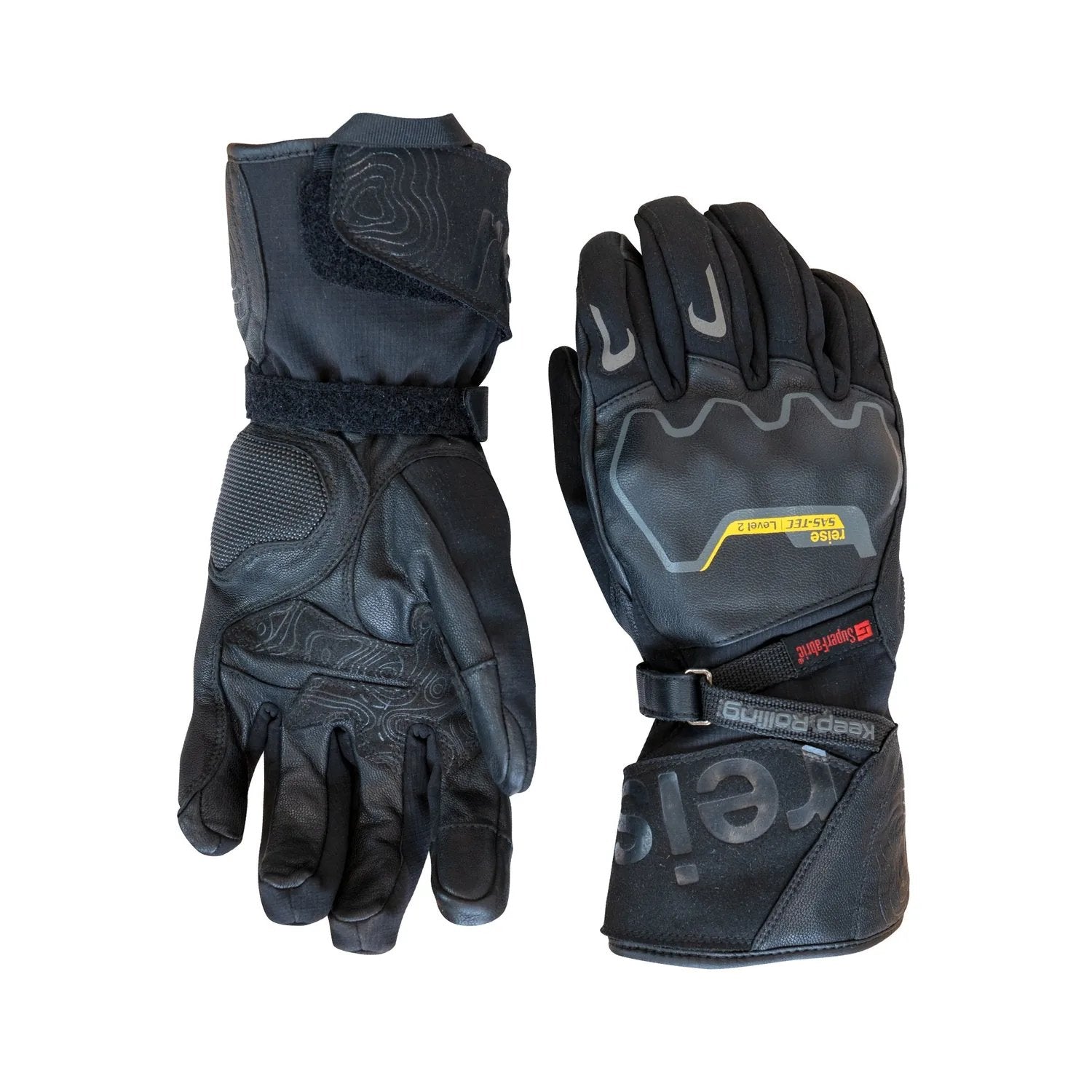Reise Nubra gloves, cuff with bi-directional wrist webbing and visor wiper