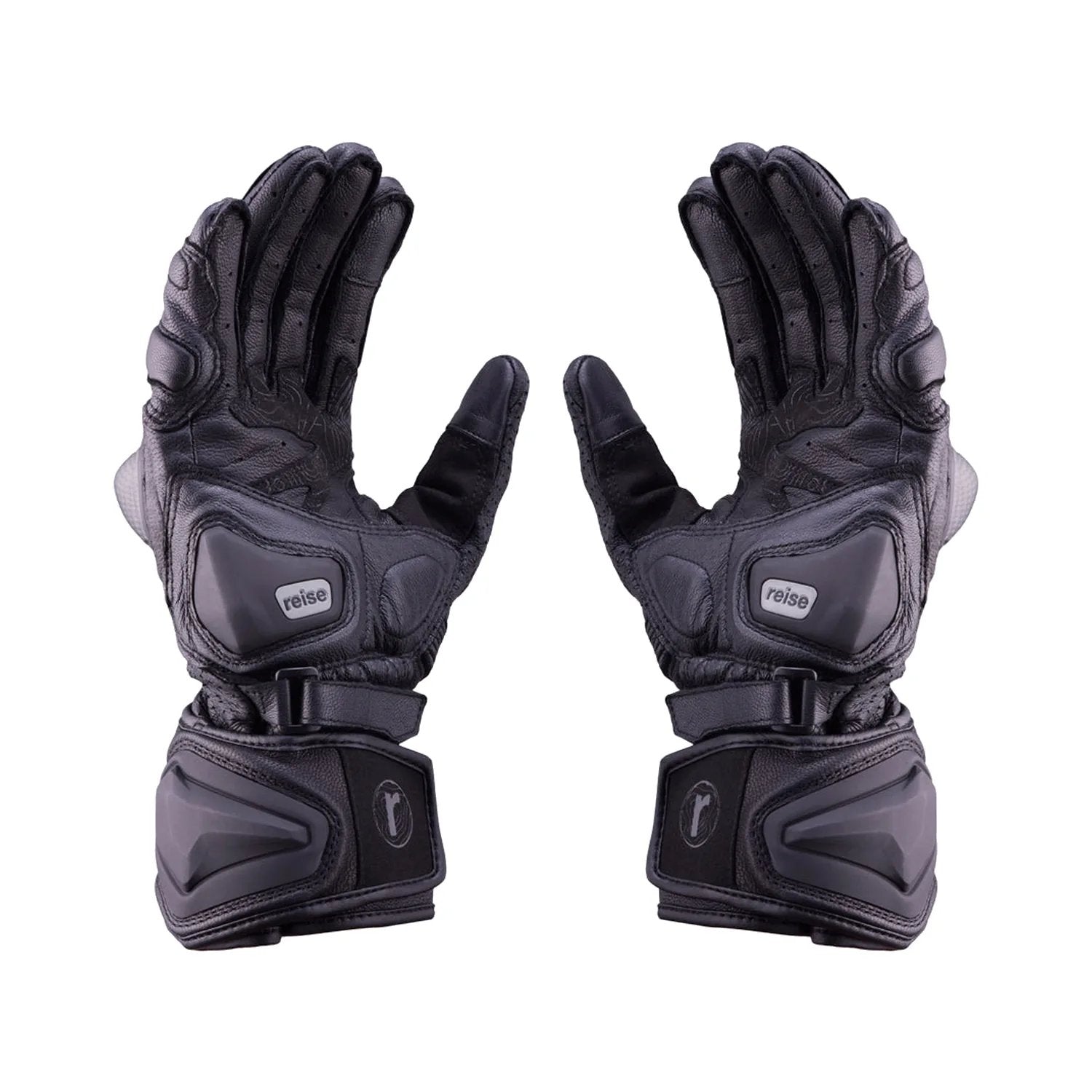 Reise Rhodes gloves in black, goat leather palm with TPU slider