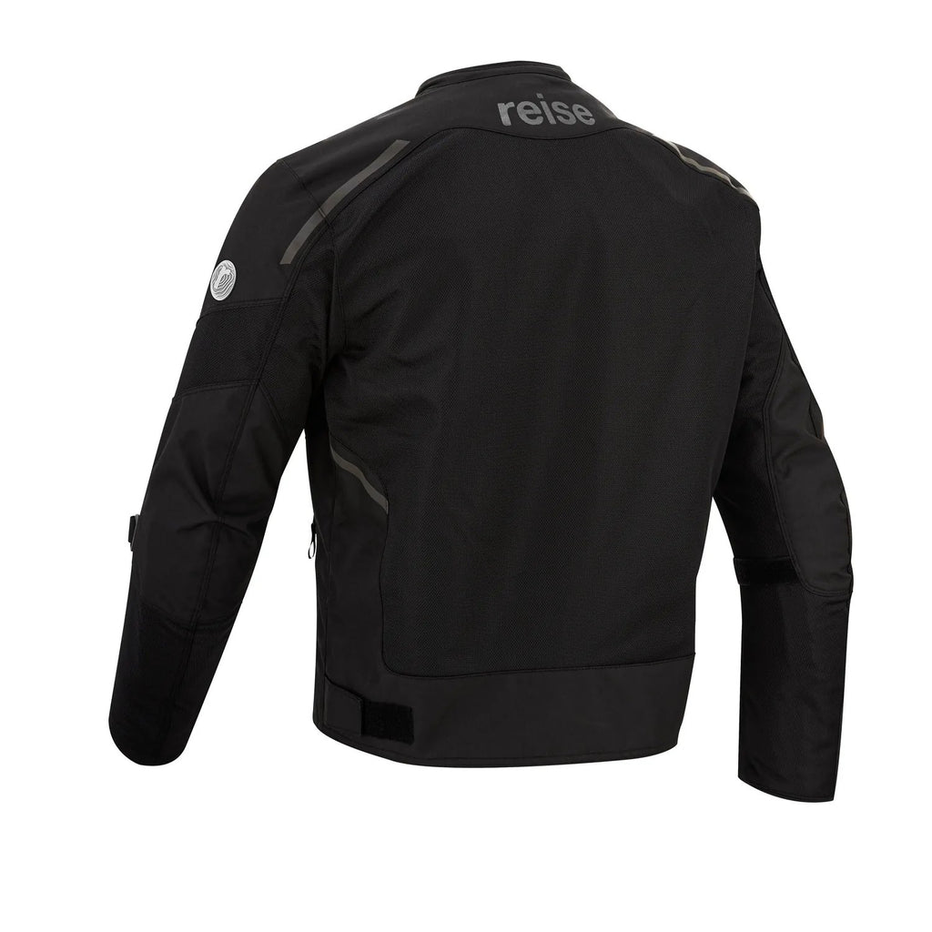 Reise Rizo jacket in black, mesh panel and armour detail
