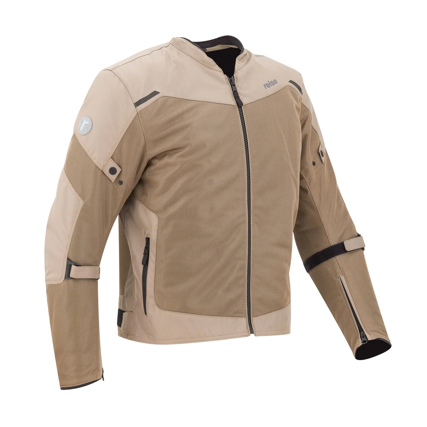 Reise Rizo jacket in sand, mesh panel and armour detail