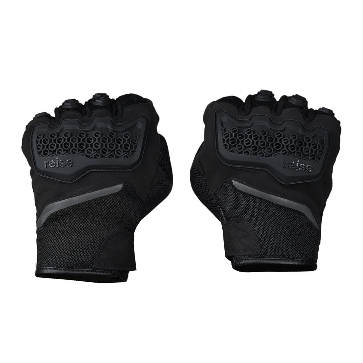 Reise Strada gloves in black, palm showing silicone grip panel