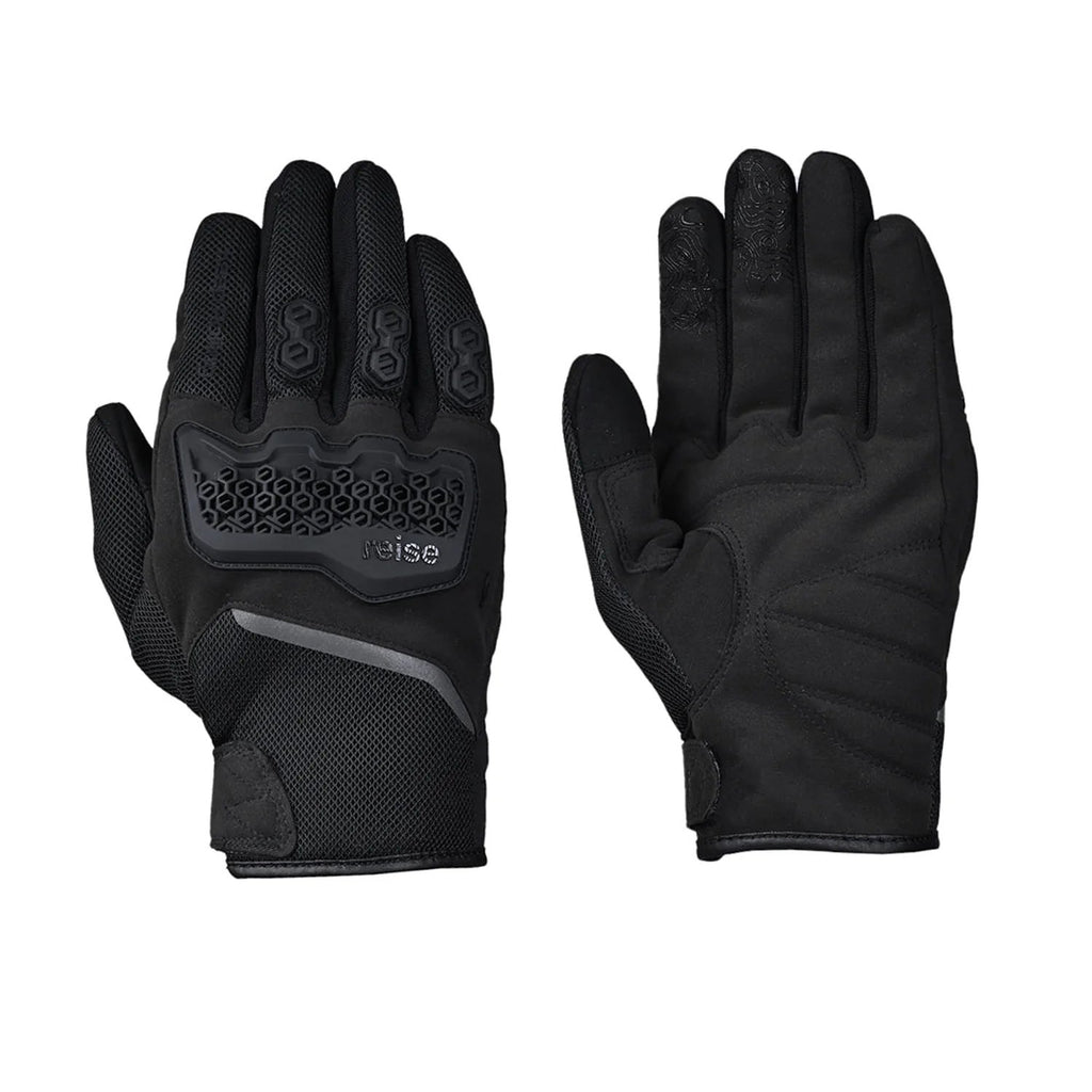 Reise Strada gloves in black, cuff and wrist girth adjuster