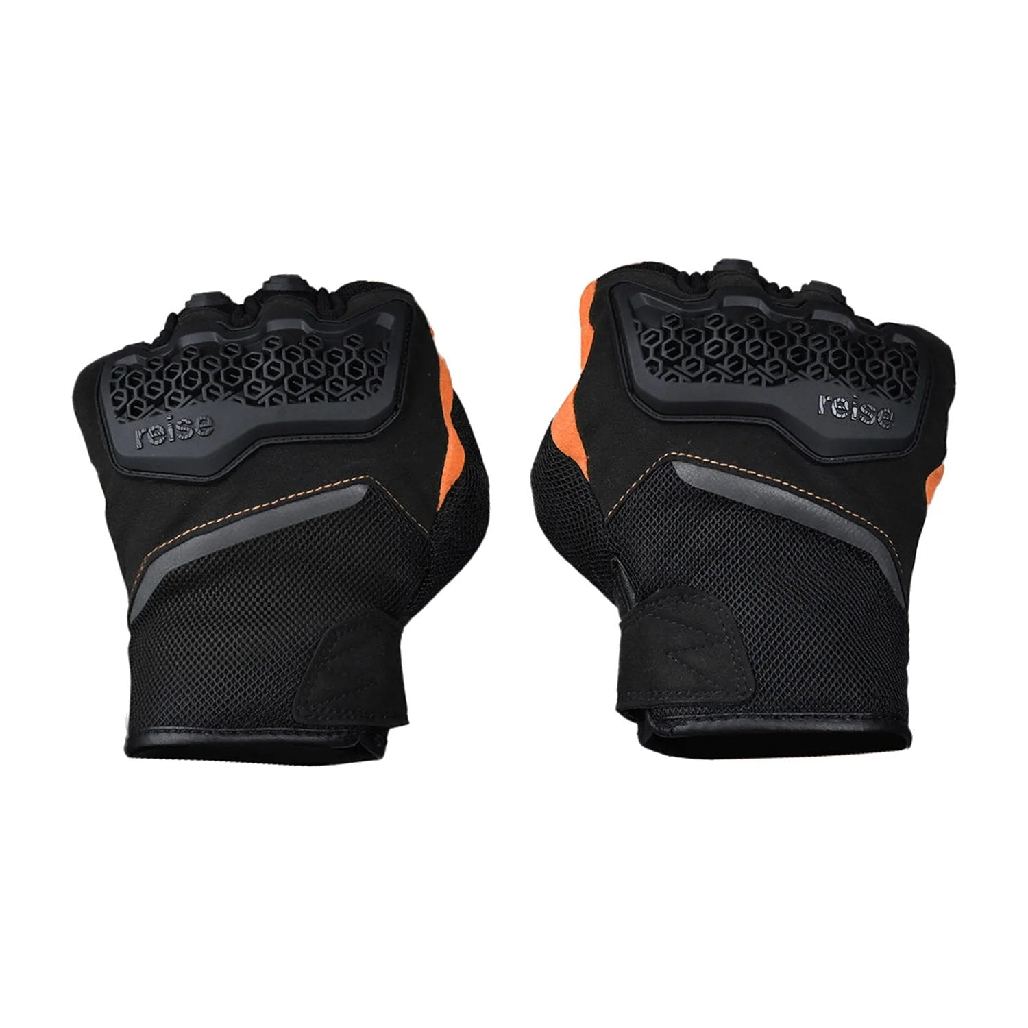 Reise Strada gloves in orange, palm showing silicone grip panel