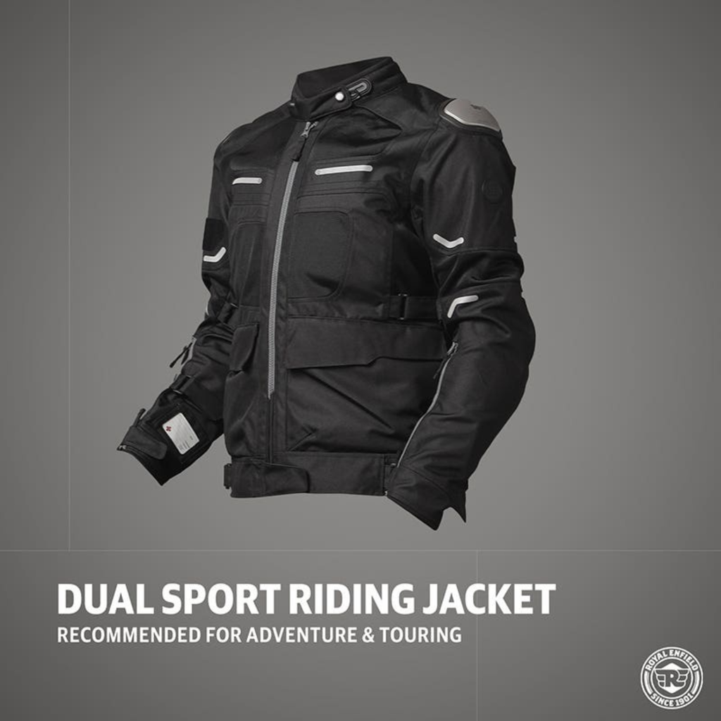 Crossroader jacket black, full-zip front, arm panels, chest zip pocket
