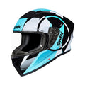 SMK Stellar Faro GRPS GL 554 full-face helmet with clear visor, blue/white/black graphics