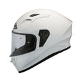 SMK Stellar GL 100 helmet in white, black visor and vent detail