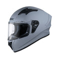 SMK Stellar Nardo MA 600 helmet in grey with clear visor and chin guard
