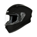 SMK Stellar GL 200 helmet, black, clear front visor and open chin guard