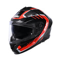 Full-face SMK Typhoon Aerot MA 632 helmet, black with red and white graphics, clear visor