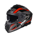 Typhoon Azonix MA 263 helmet, black shell, red accents, clear visor