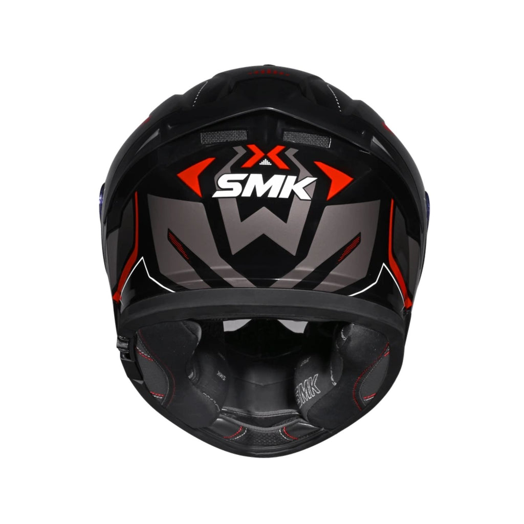 Typhoon Azonix MA 263 helmet, black back with large SMK X graphic, red details