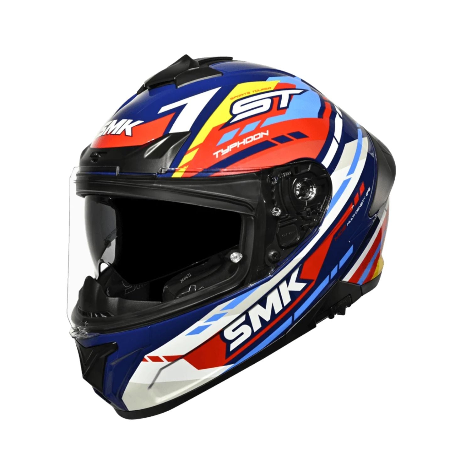 SMK Typhoon Sports Tourer GL 534 helmet, blue/black with visor and graphics
