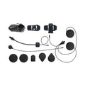 Helmet clamp kit with clamp mount, wired speakers, mic and mounting pads